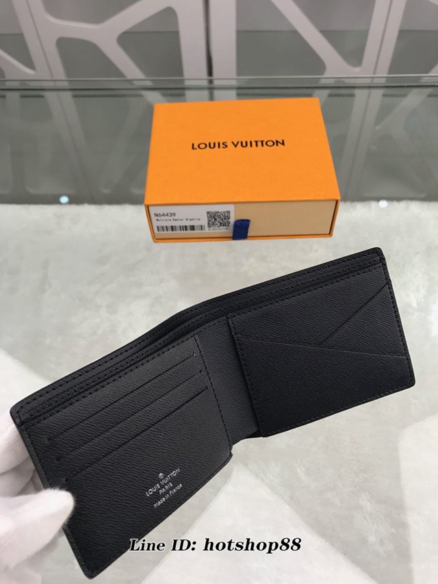 路易威登LV錢包 N64439 2017 League系列 LV黑格男士短夾錢包 xxlv1558